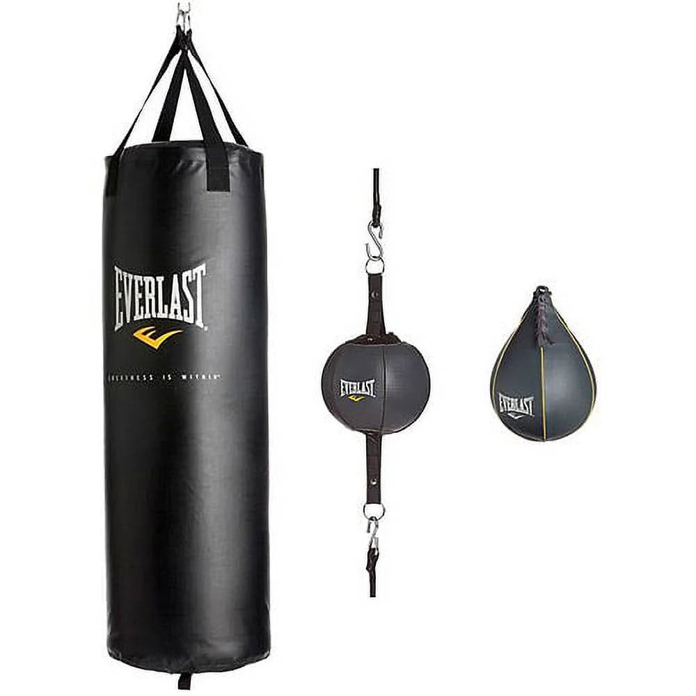 Everlast 3 Station Heavy Bag Stand with 3Pc 100-Lb Heavy Bag Kit Value Bundle