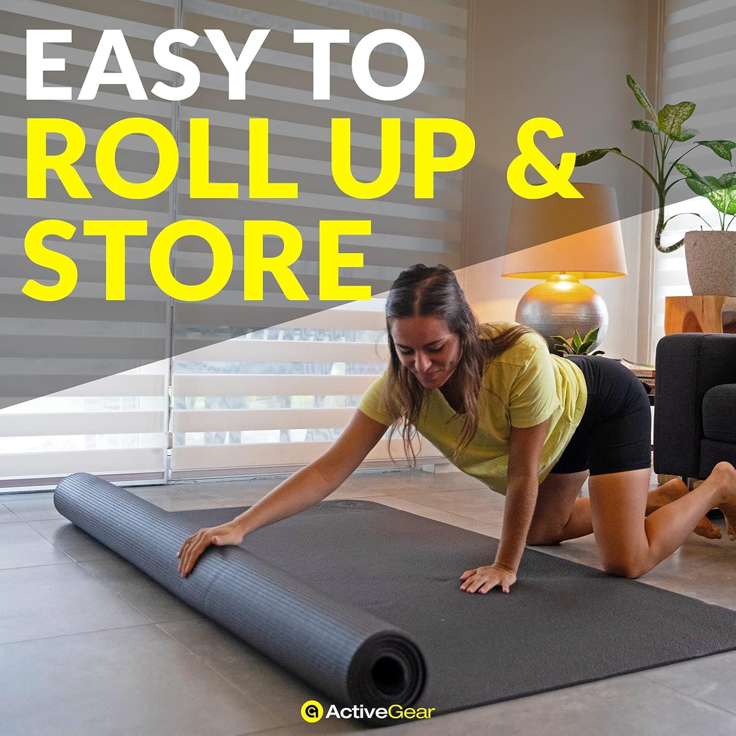 Large Exercise Mat 6 X 6 Ft 7Mm Thick Premium Square Workout Mat for Home Gym Flooring | Non-Slip Wide Rubber Mat for Fitness, Cardio, HIIT | Bonus Jump Rope and Storage Bag Included